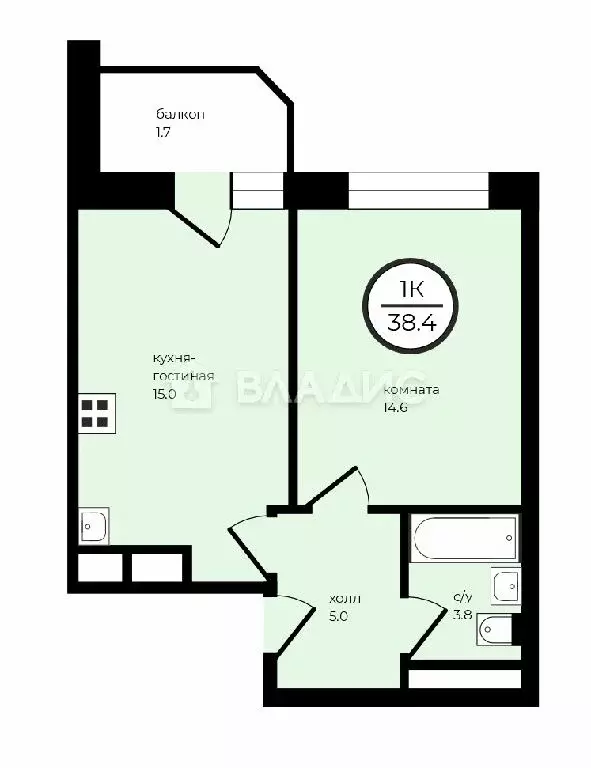 Продается 1-комнатная квартира - Фото 1