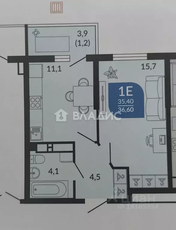1-к кв. Краснодарский край, Новороссийск ул. Куникова, 47Г (36.6 м) - Фото 1