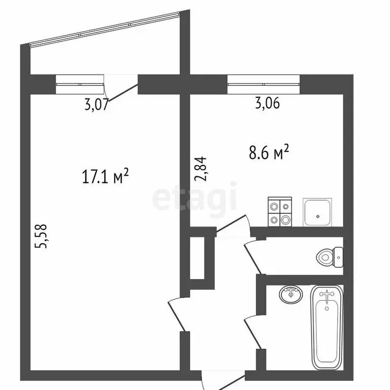 1-комнатная квартира: Тюмень, микрорайон Восточный, улица ... - Фото 1