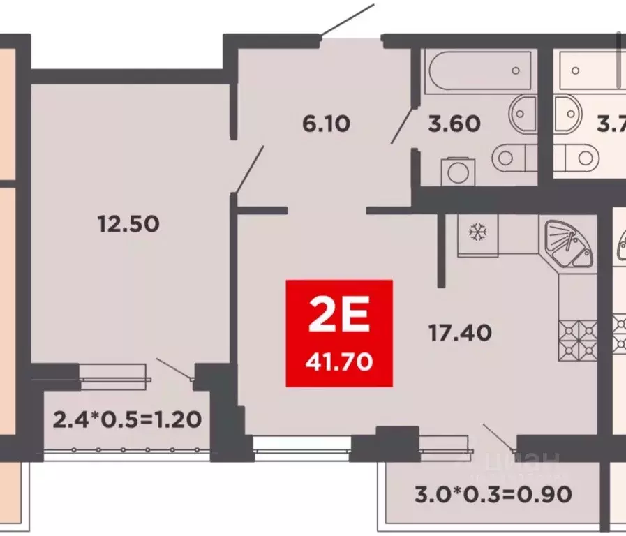 2-к кв. Краснодарский край, Краснодар ул. Им. Мурата Ахеджака, 12к3 ... - Фото 0