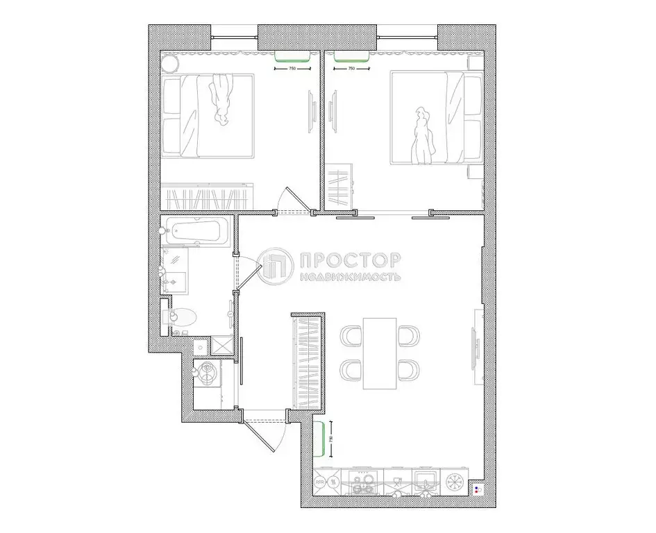 2-комнатная квартира: Москва, проспект Андропова, 9/1 (57 м) - Фото 1
