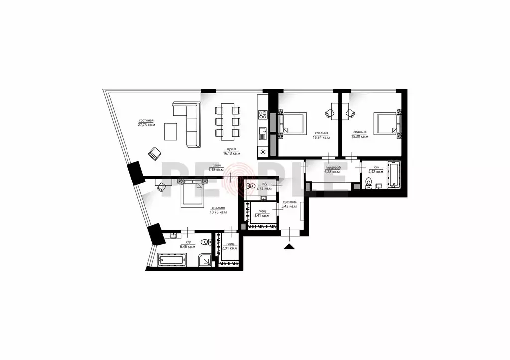 3-комнатная квартира: Москва, Краснопресненская набережная, 14Ак2 ... - Фото 2