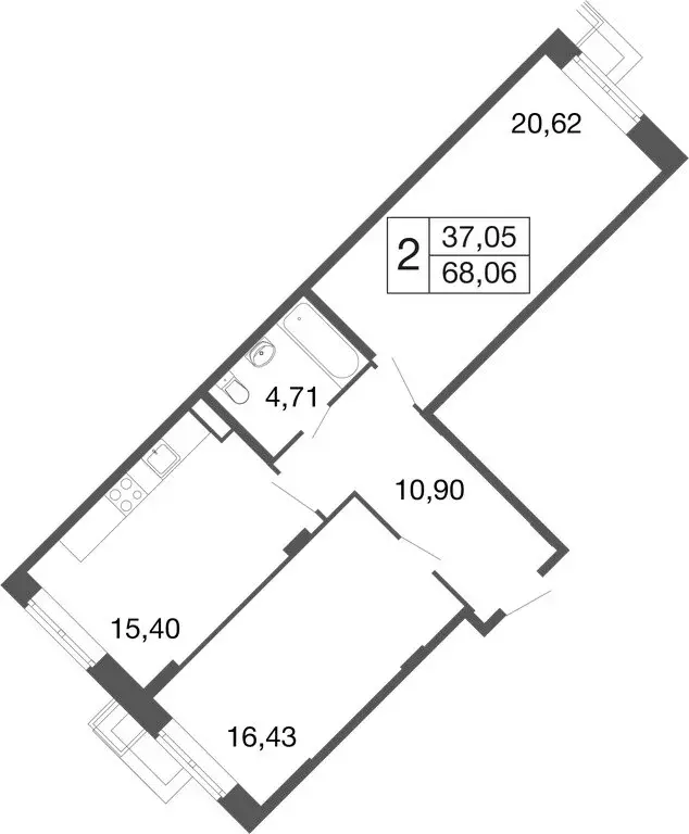 2-комнатная квартира: Апрелевка, жилой комплекс Времена Года, к11 (68 ... - Фото 1