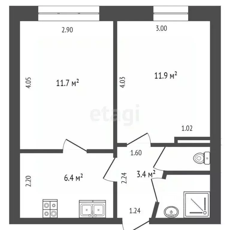2-к кв. Марий Эл, Йошкар-Ола ул. Крылова, 23 (36.5 м) - Фото 0