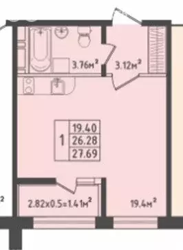 Квартира-студия: Новая Адыгея, Береговая улица, 3к18 (27.1 м) - Фото 0