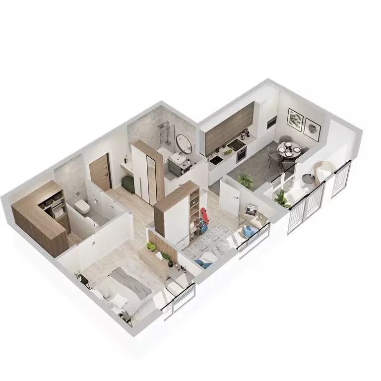 2-комнатная квартира: Кострома, микрорайон Новый город (56.2 м) - Фото 1