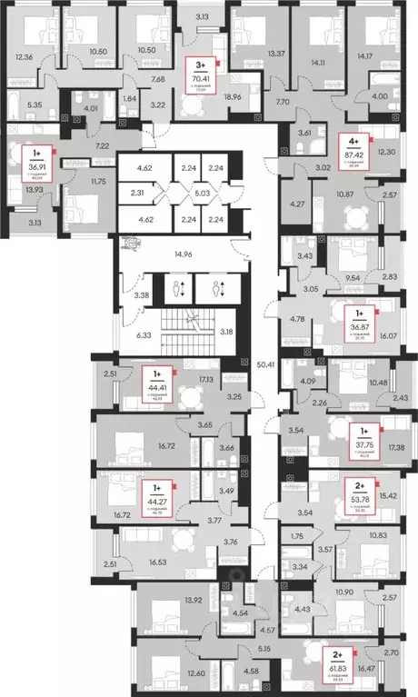 3-к кв. Ханты-Мансийский АО, Нефтеюганск ул. Нефтяников, 48А (70.41 м) - Фото 2