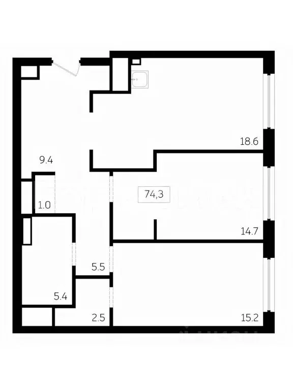 3-к кв. Москва Шелепихинская наб., 34к3зд6 (74.3 м) - Фото 1