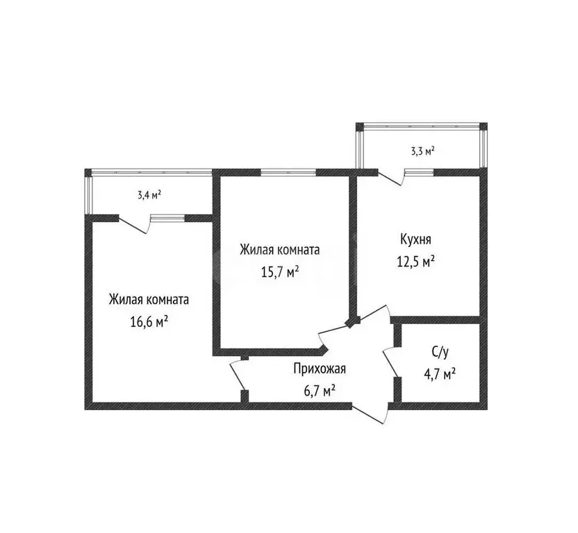 2-комнатная квартира: аул Новая Адыгея, Бжегокайская улица, 90/3к2 ... - Фото 1