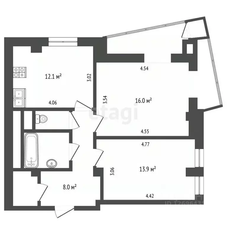 2-к кв. Москва Дмитровское ш., 70 (58.0 м) - Фото 1