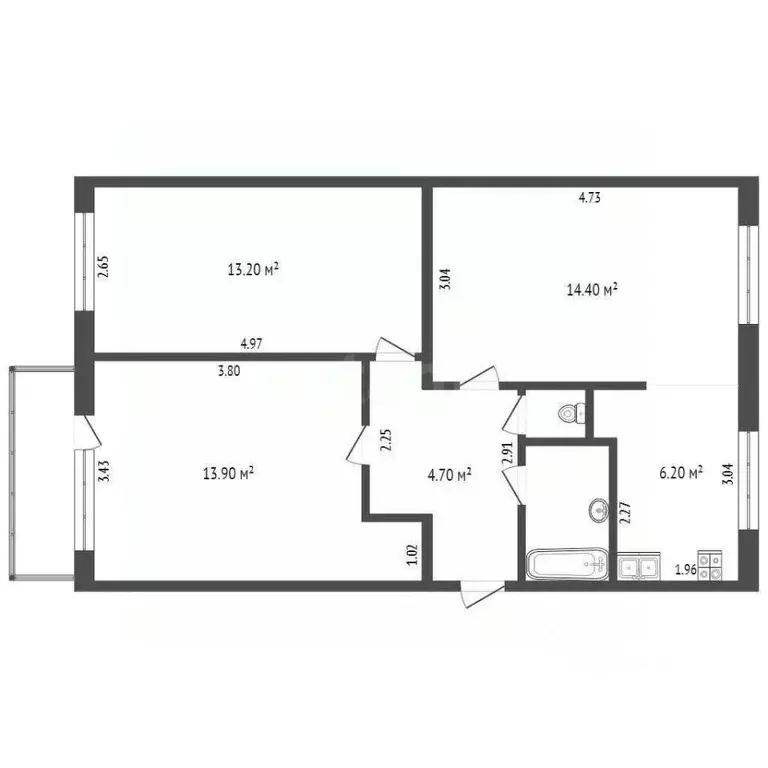 3-к кв. Вологодская область, Вологда ул. Маяковского, 24 (56.5 м) - Фото 1
