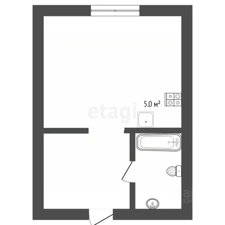 Студия Тюменская область, Тюмень ул. Щорса, 7А (16.0 м) - Фото 2