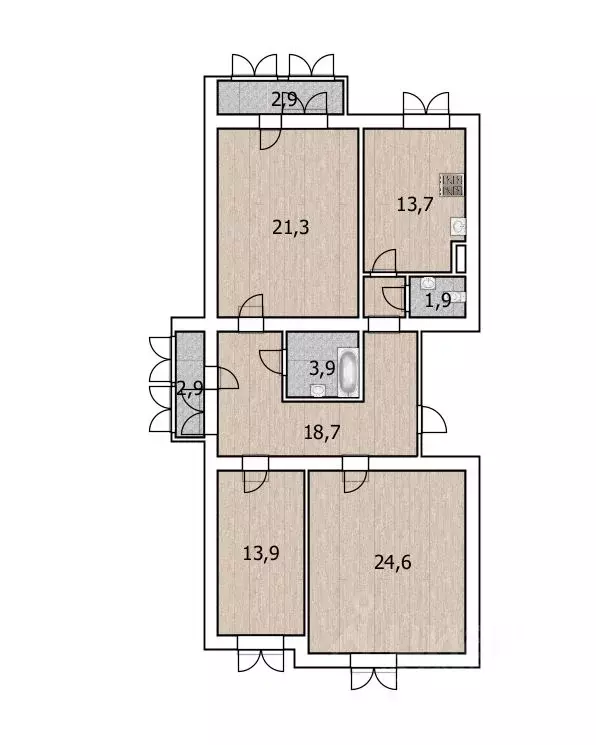 1-к кв. Башкортостан, Уфа ул. Воинов-Интернационалистов, 5 (25.4 м) - Фото 1