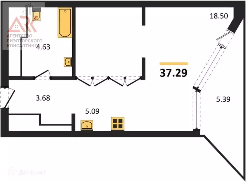 Продаётся квартира-студия, 37.29 м - Фото 1