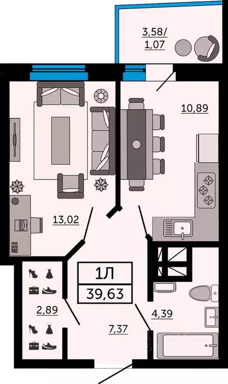 1-к кв. Ростовская область, Ростов-на-Дону Донской Арбат жилой ... - Фото 1