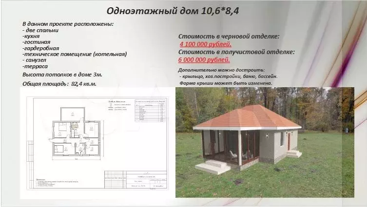 Дом 82,4 м на участке 6 сот. - Фото 0