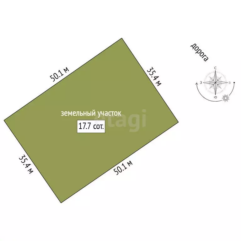 Участок в село Сингуль Татарский, Олимпийская улица (17.66 м) - Фото 1