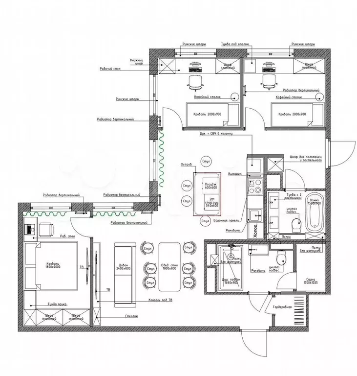 3-к. квартира, 80 м, 2/7 эт. - Фото 0