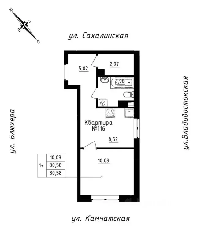 Студия Свердловская область, Екатеринбург ул. Кронштадтская (30.58 м) - Фото 0