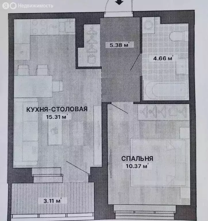 1-комнатная квартира: Екатеринбург, Южногорская улица, 3 (35 м) - Фото 1