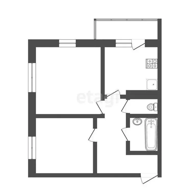 2-комнатная квартира: Тюмень, улица Дмитрия Менделеева, 2 (51.5 м) - Фото 0