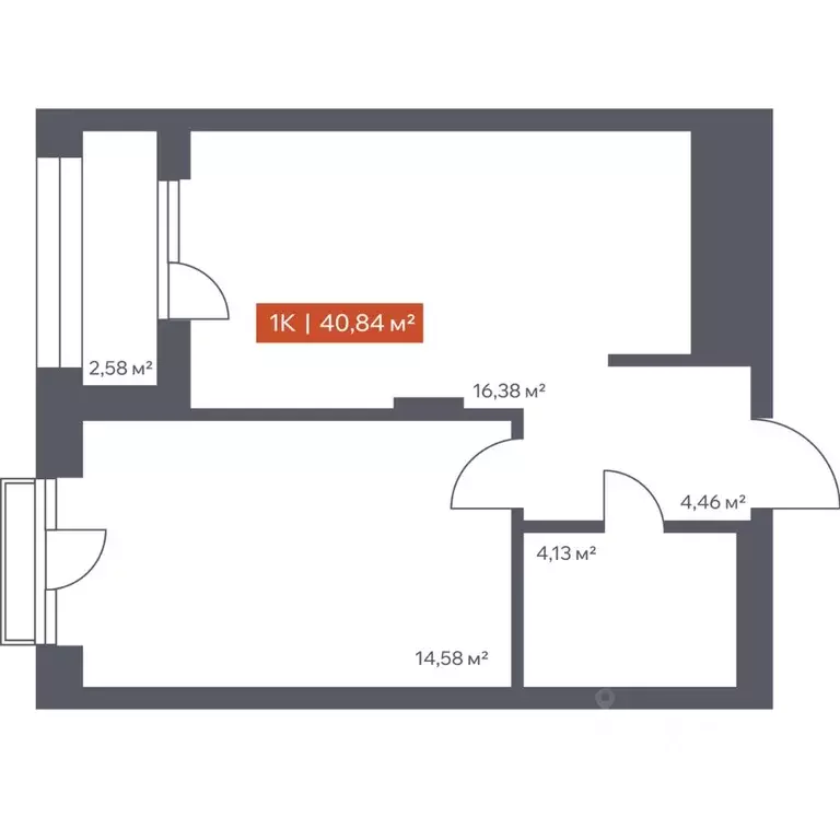 1-к кв. Томская область, Томск Красноармейская ул., 144 (40.84 м) - Фото 1