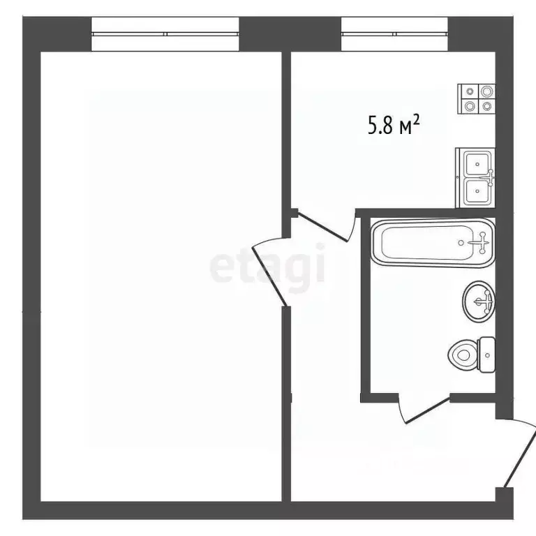 1-к кв. Архангельская область, Архангельск Первых Пятилеток мкр, ул. ... - Фото 2