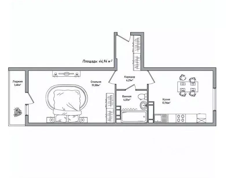 1-к кв. Ярославская область, Ярославль ул. Дядьковская, 25А (44.94 м) - Фото 1