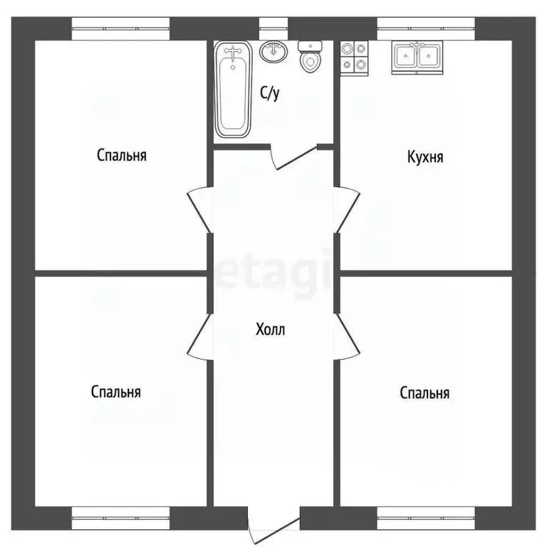 Дом в Ростовская область, Азовский район, Кагальницкое с/пос, с. ... - Фото 2