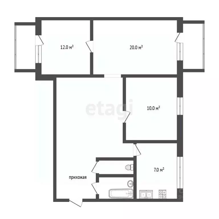 3-к кв. Московская область, Мытищи Юбилейная ул., 25к2 (59.0 м) - Фото 2