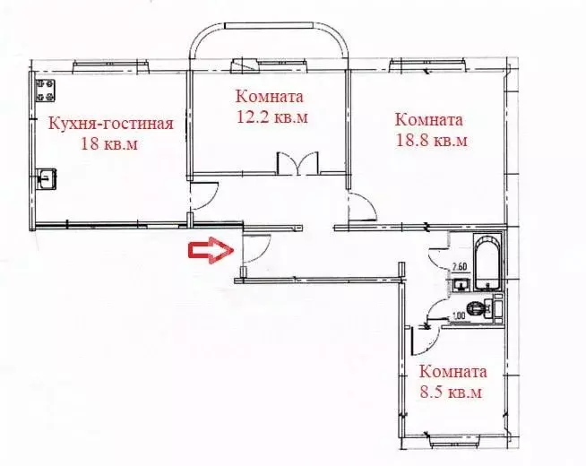 3-к кв. Пермский край, д. Кондратово ул. Красавинская, 1 (76.5 м) - Фото 2