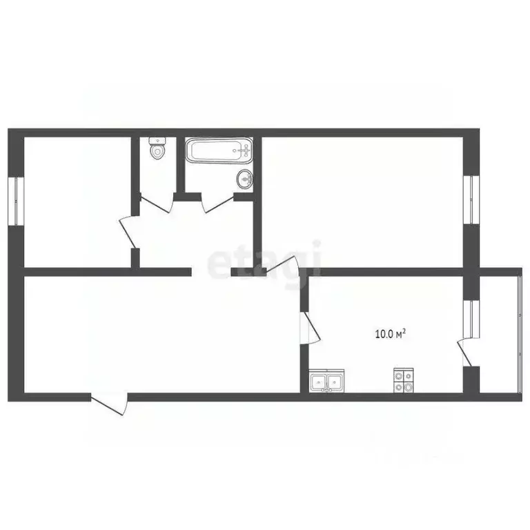2-к кв. Костромская область, Кострома Венеция мкр, 23 (55.9 м) - Фото 2