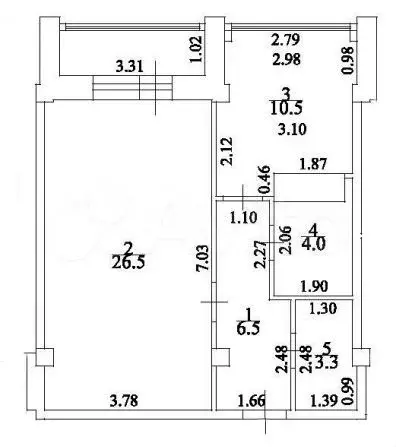 1-к. квартира, 50,8 м, 6/8 эт. - Фото 0