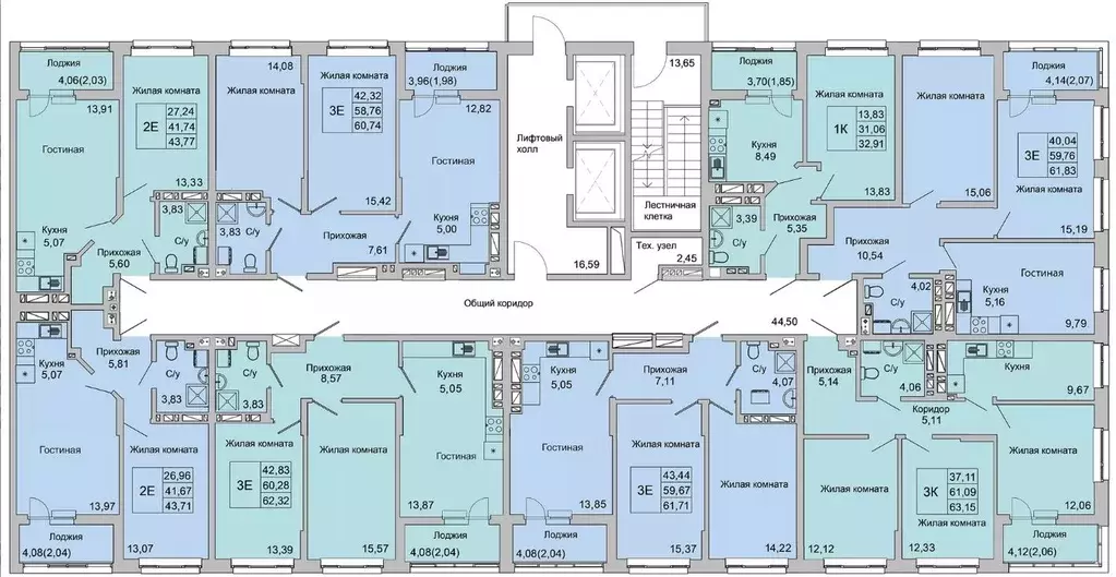 2-к кв. Ростовская область, Батайск ул. Булгакова, 11 (43.77 м) - Фото 2