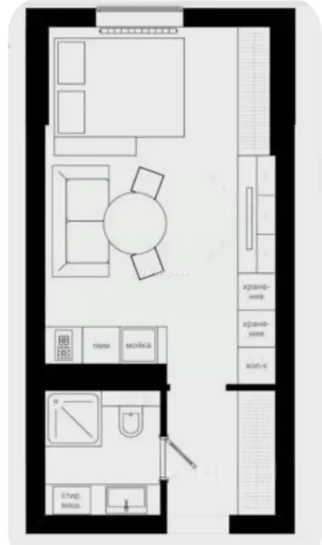Студия Крым, Симферополь ул. Беспалова, 110К (24.0 м) - Фото 1
