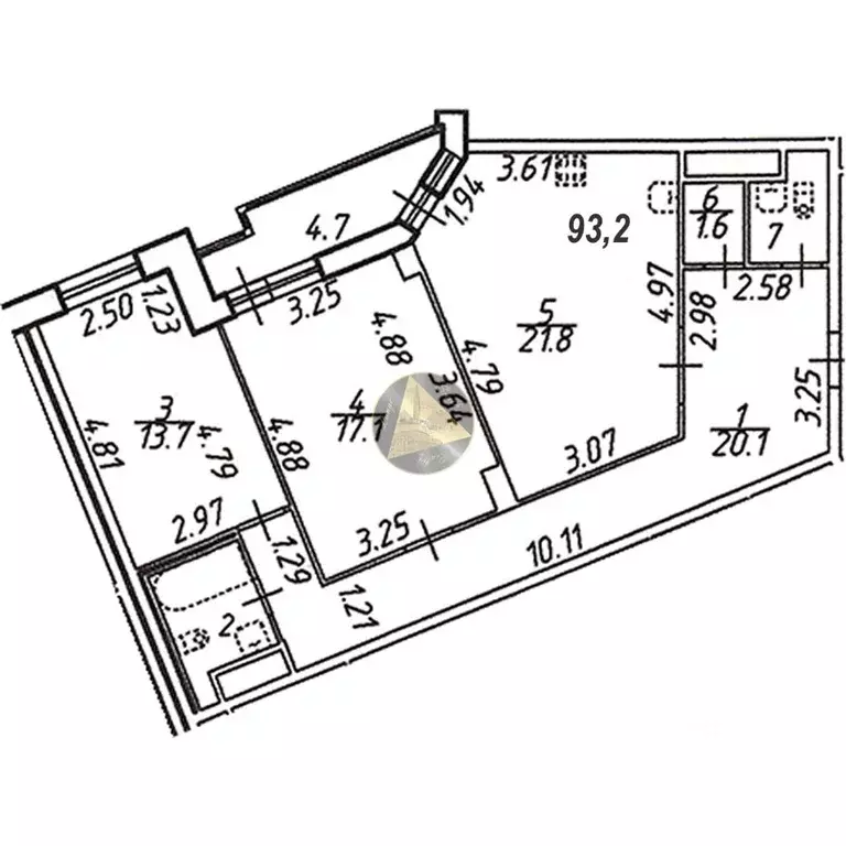 2-к кв. Санкт-Петербург ул. Руднева, 16 (93.2 м) - Фото 2