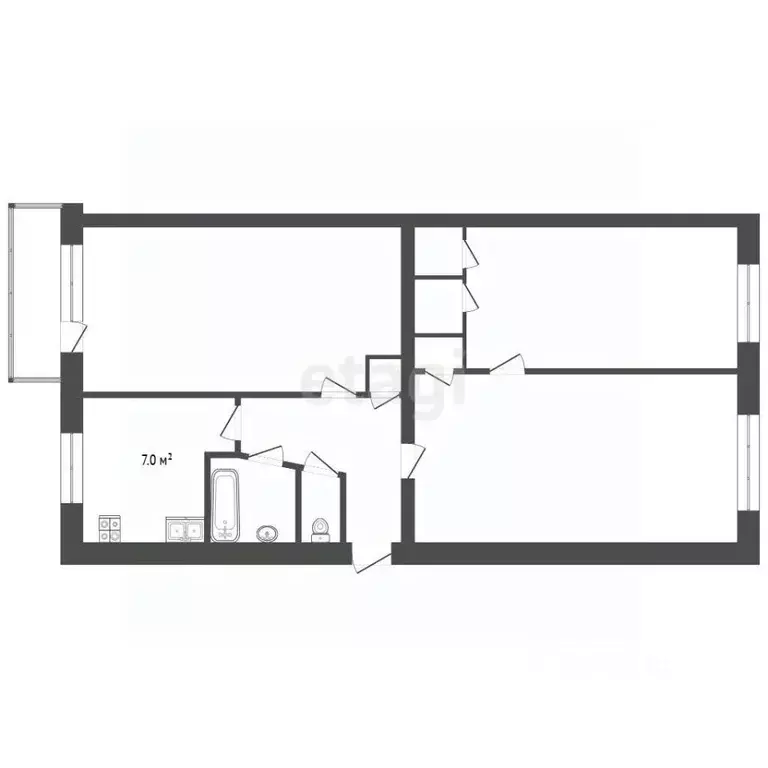 3-к кв. Тюменская область, Тюмень ул. Белинского, 24 (60.0 м) - Фото 1
