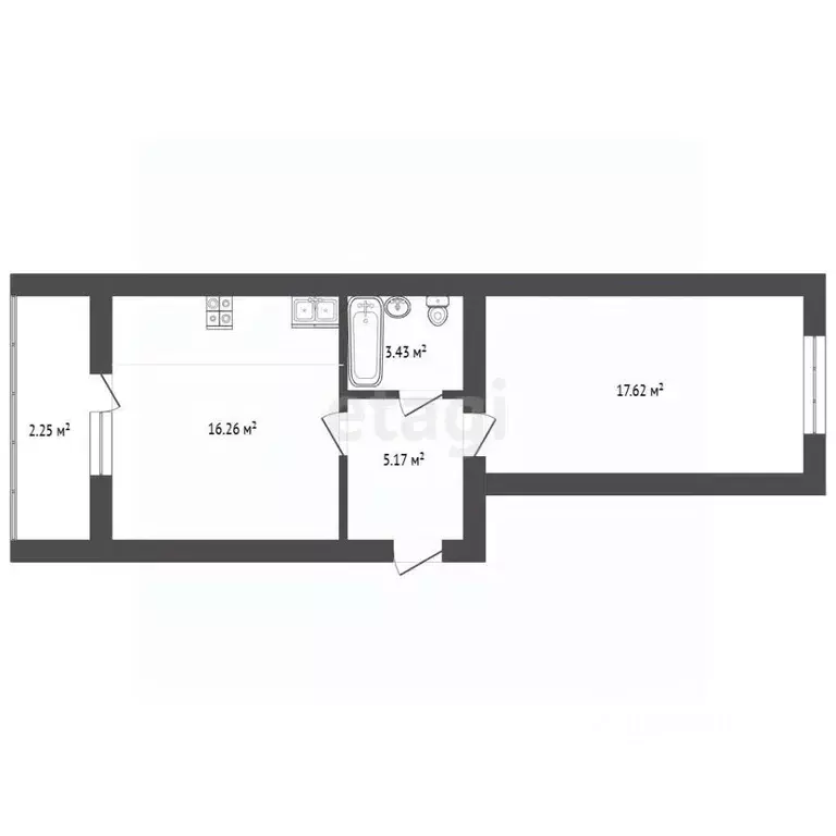 1-к кв. Мордовия, Рузаевка ул. Юрасова, 23 (42.9 м) - Фото 2