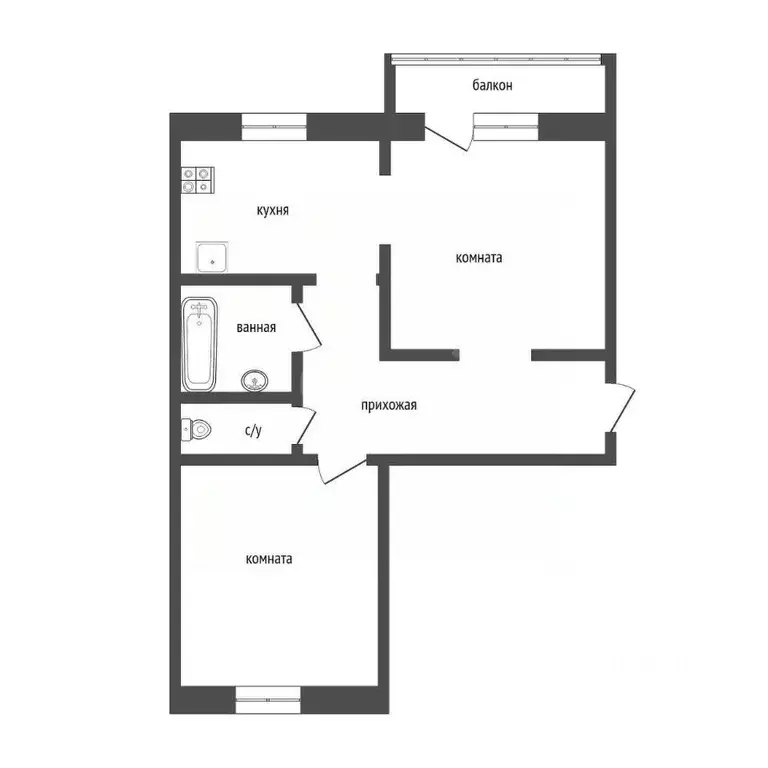 2-к кв. Курганская область, Курган Заозерный жилрайон, 4-й мкр, 9 ... - Фото 1