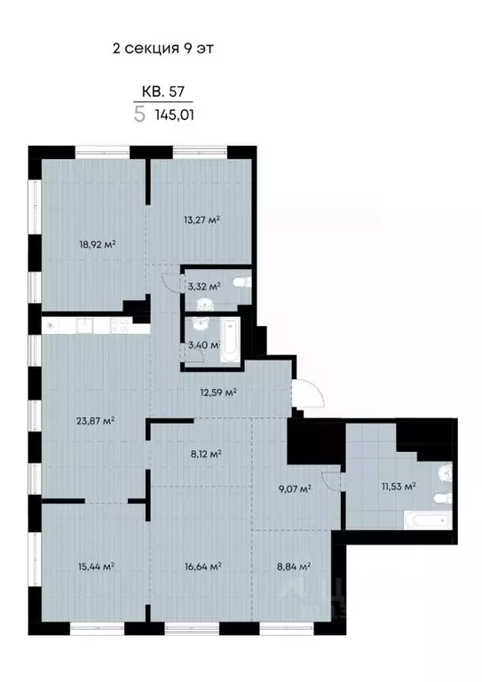 5-к кв. Иркутская область, Иркутск ул. Лебедева-Кумача, 25 (145.01 м) - Фото 0