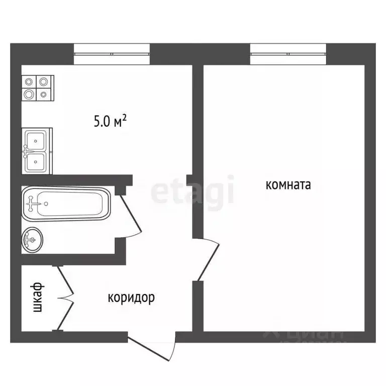 1-к кв. Пермский край, Пермь ул. Солдатова, 35 (29.3 м) - Фото 1