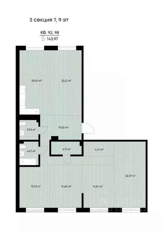 5-к кв. Иркутская область, Иркутск ул. Лебедева-Кумача (143.97 м) - Фото 0