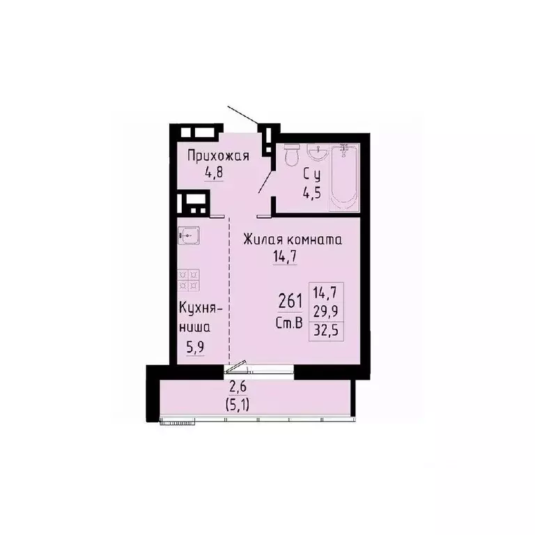 1-к кв. Новосибирская область, Новосибирск ул. Коминтерна, 1с (32.5 м) - Фото 0