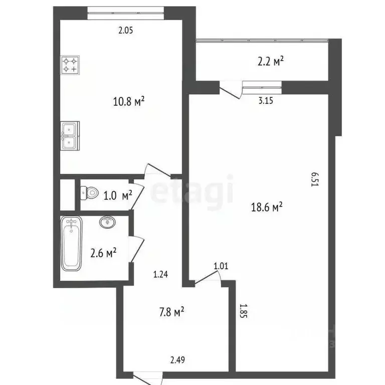 1-к кв. Санкт-Петербург Стародеревенская ул., 19к1 (40.8 м) - Фото 1