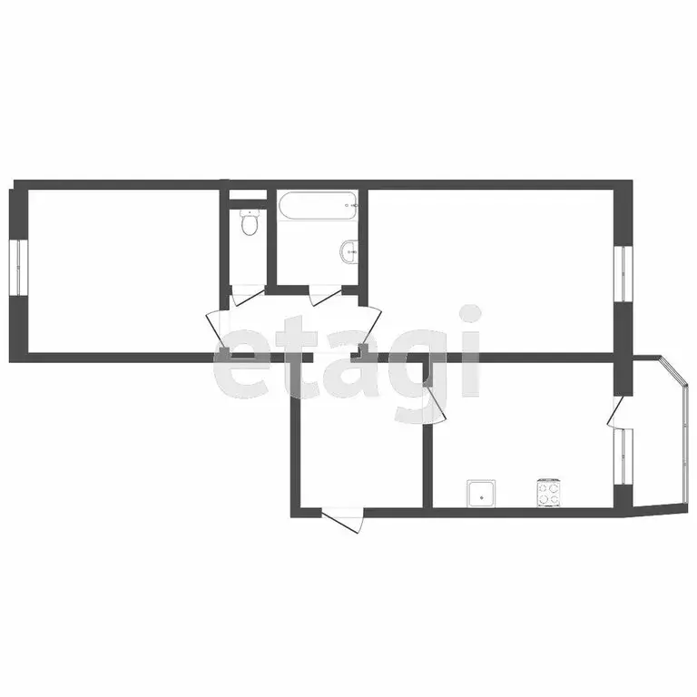 2-комнатная квартира: Тюмень, улица Николая Семёнова, 27к2 (66.2 м) - Фото 1