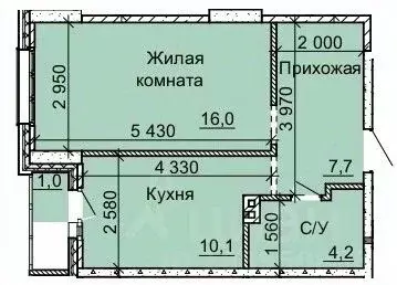 1-к кв. Новосибирская область, Новосибирск Юбилейный мкр,  (38.9 м) - Фото 0