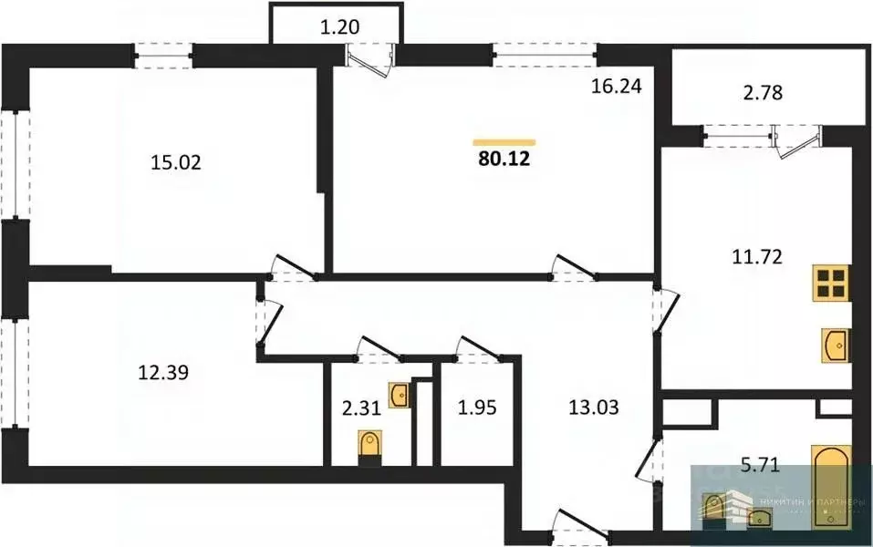 3-к кв. Воронежская область, Воронеж ул. Ломоносова, 116/1 (80.1 м) - Фото 0