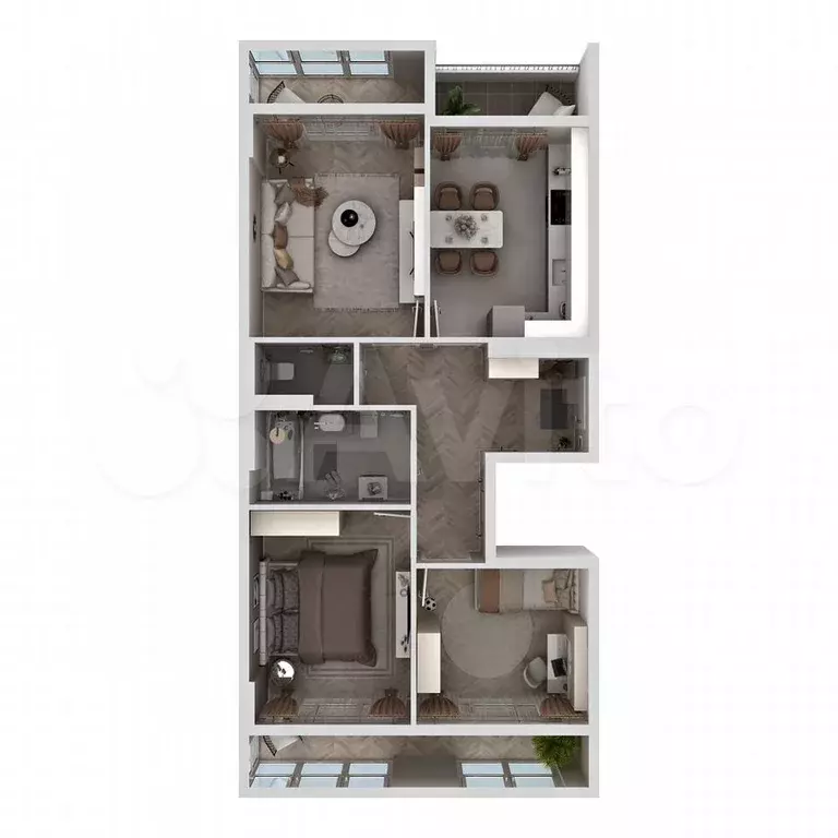 3-к. квартира, 72,6 м, 3/8 эт. - Фото 1