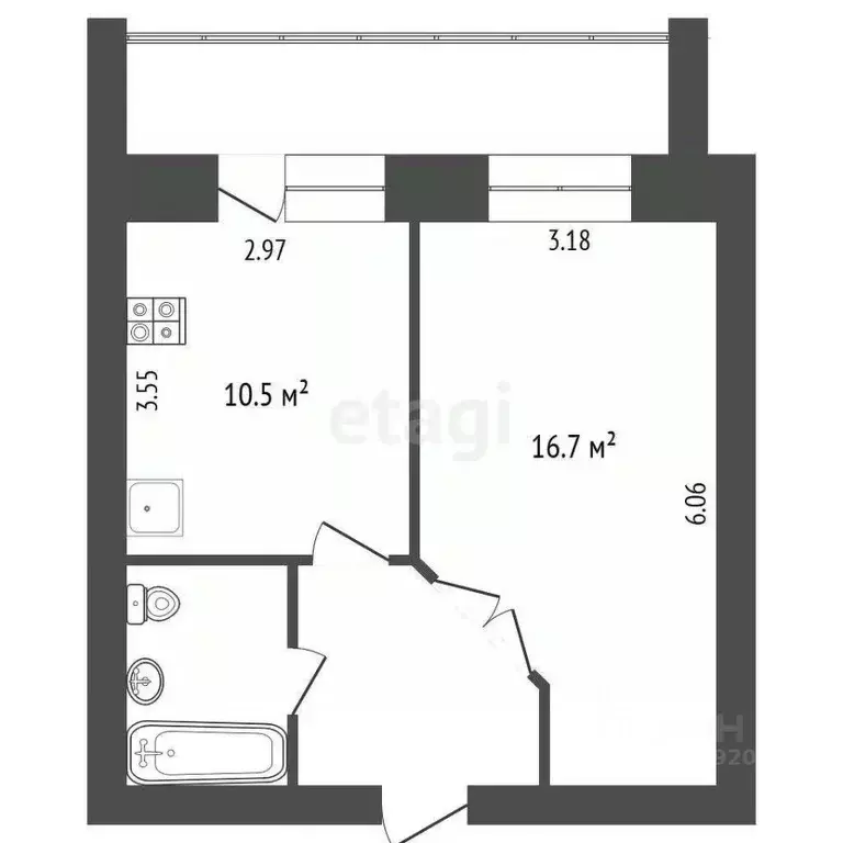 1-к кв. Ярославская область, Ярославль Тутаевское ш., 105 (36.2 м) - Фото 1