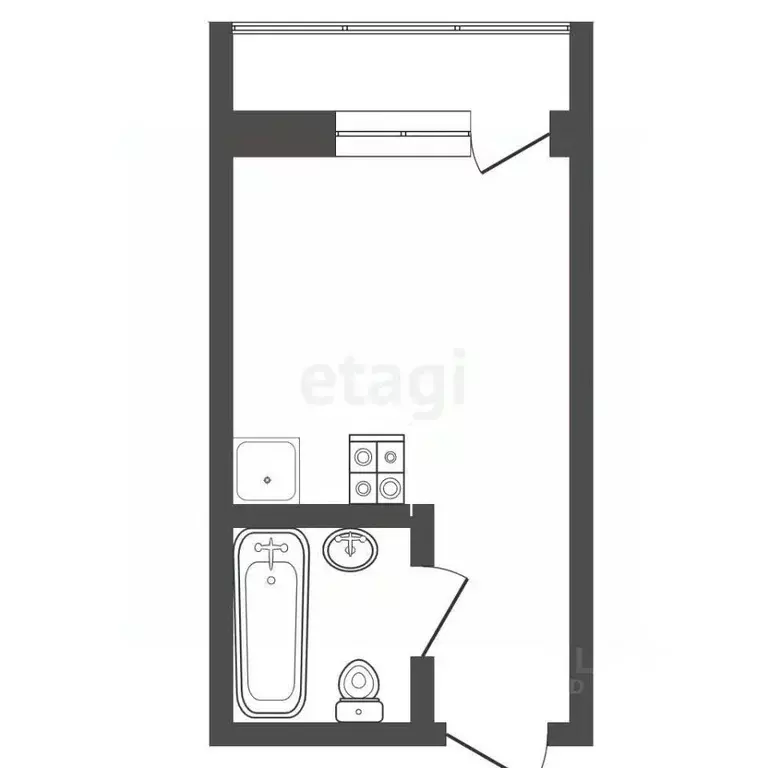 Студия Тюменская область, Тюмень ул. Новоселов, 113 (26.9 м) - Фото 0